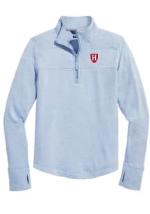 Vineyard Vines Harvard Crimson Womens Blue Dreaamcloth Shep Shirt Qtr Zip