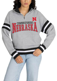 Gameday Couture Nebraska Cornhuskers Womens Grey Hold the Line Qtr Zip