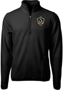 Cutter and Buck LA Galaxy Mens Black Cascade Sherpa Long Sleeve Qtr Zip Pullover