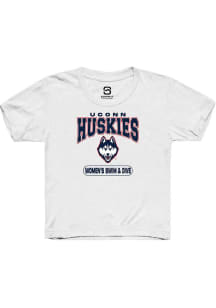 Summit Sportswear UConn Huskies Youth White Women's Swim & Dive Short Sleeve T-Shirt