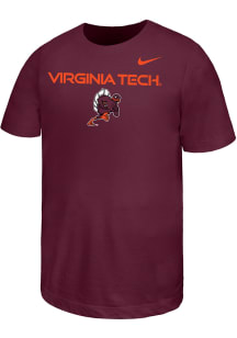 Nike Virginia Tech Hokies Youth Maroon Flat name mascot Short Sleeve T-Shirt