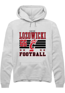 Xavier Lozowicki Cincinnati Bearcats Mens White Football NIL Striped Player Hood
