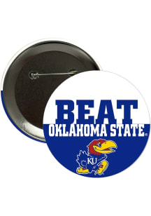 Kansas Jayhawks BEAT Oklahoma State 3" Button - Blue