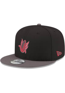 New Era Nebraska Cornhuskers Black Black Graphite Color Pop GCP 9FIFTY Mens Snapback Hat