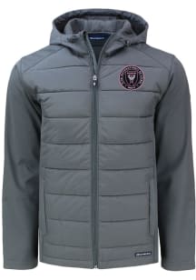 Cutter and Buck Inter Miami CF Mens Graphite Evoke Hood Big and Tall Lined Jacket