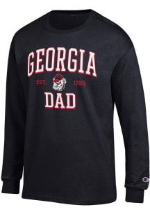 Champion Georgia Bulldogs Black Est Date Dad Jersey Long Sleeve T Shirt