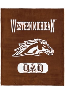 Western Michigan Broncos Dad Silk Touch Fleece Blanket - Brown