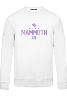 Levelwear Utah Mammoth Mens White Zane Carve Long Sleeve Crew Sweatshirt