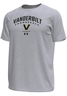 Under Armour Vanderbilt Commodores Grey Arch over logo Tech Stretch Short Sleeve T Shirt