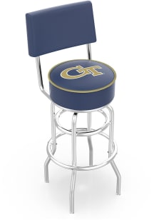 GA Tech Yellow Jackets Double-Ring Swivel with Back Pub Stool - Black
