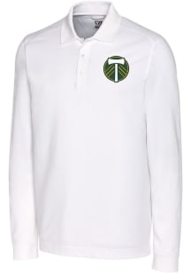 Cutter and Buck Portland Timbers Mens White Advantage Long Sleeve Polo Shirt