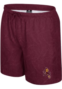 Colosseum Arizona State Sun Devils Mens Maroon Duncan Camp Swim Trunks
