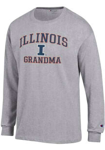 Champion Illinois Fighting Illini Grey Grandma Jersey Long Sleeve T Shirt