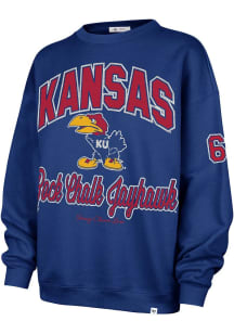 47 Kansas Jayhawks Womens Grey Glitter Arch Crew Sweatshirt