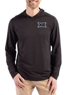Cutter and Buck Big 12 Mens Black Coastline Eco Long Sleeve Lightweight Hoodie
