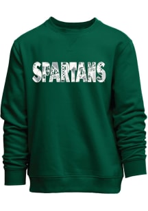 Michigan State Spartans Womens Green Quilted Everyday Crew Sweatshirt
