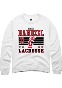 Morgan Handzel Cincinnati Bearcats Mens White NIL Striped Player Crew