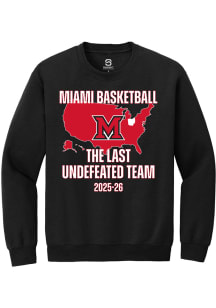 Summit Sportswear Miami RedHawks Mens Black 2026 LAST UNDEFEATED TEAM Long Sleeve Crew Sweatshirt