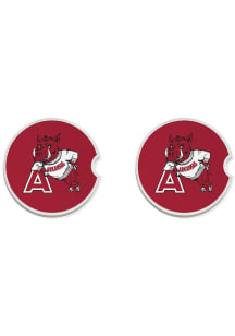 Arkansas Razorbacks Vault Set of 2 Car Coaster - White