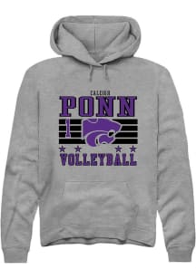 Caleigh Ponn K-State Wildcats Mens Grey NIL Striped Player Hood