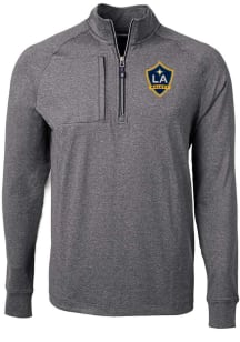 Cutter and Buck LA Galaxy Mens Black Adapt Eco Knit Big and Tall Qtr Zip