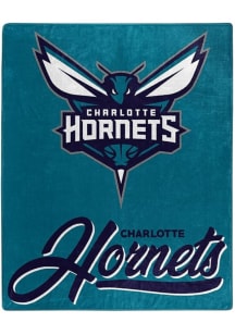 Charlotte Hornets 50x60 Plush Throw Raschel Throw Blanket - Teal