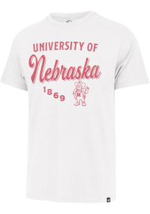 47 Nebraska Cornhuskers White Diag Script Franklin Short Sleeve Fashion T Shirt