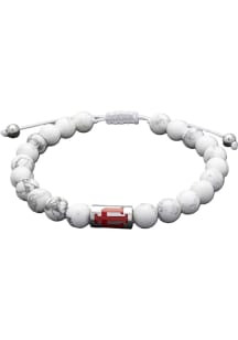 Indiana Hoosiers Stainless Steel Beaded Mens Bracelet