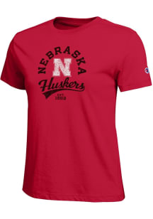 Champion Nebraska Cornhuskers Womens Red Core Short Sleeve T-Shirt