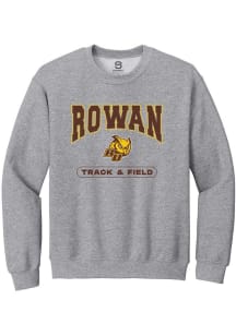 Summit Sportswear Rowan University Mens Grey Track and Field Long Sleeve Crew Sweatshirt