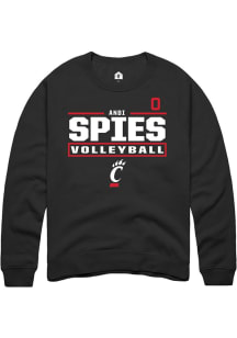 Andi Spies Cincinnati Bearcats Mens Black NIL Stacked Box Player Crew