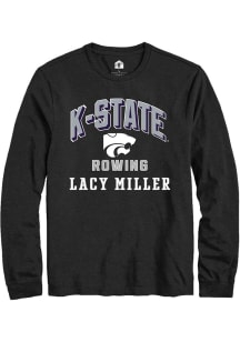 Lacy Miller K-State Wildcats Black NIL Arch Logo Long Sleeve Player T Shirt