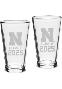 Nebraska Cornhuskers Class of 2025 Set of 2 Pint Glass - White