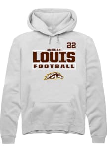 Amarian Louis Western Michigan Broncos Mens White Football NIL Stacked Box Player Hood