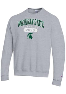 Champion Michigan State Spartans Mens Grey Class of 2025 Pill Powerblend Long Sleeve Crew Sweatshi..