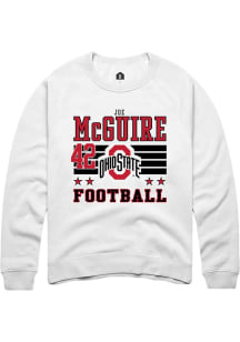 Joe McGuire Ohio State Buckeyes Mens White Football NIL Striped Player Crew
