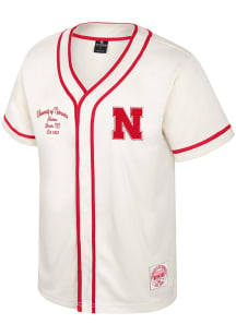 Colosseum Nebraska Cornhuskers Mens White Hunter Seeker Baseball Jersey