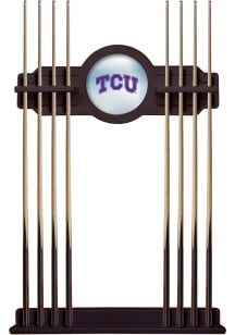 TCU Horned Frogs Solid Wood Cue Rack Pool Table
