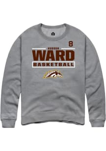 Hudson Ward Western Michigan Broncos Mens Grey NIL Stacked Box Player Crew