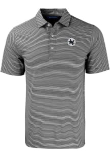 Cutter and Buck Ohio State Buckeyes Mens Black Double Stripe Short Sleeve Polo