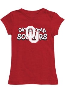 Vive La Fete Oklahoma Sooners Girls Red Lexie Short Sleeve Tee
