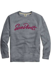 Rally Arizona State Sun Devils Mens Grey Triblend Script Long Sleeve Fashion Sweatshirt