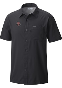 Columbia Texas Tech Red Raiders Mens Black Heat Seal Slack Tide Camp Short Sleeve Dress Shirt