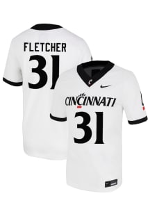 Max Fletcher  Nike Cincinnati Bearcats White NIL Name And Number Football Jersey