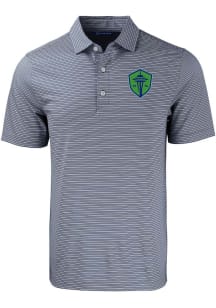 Cutter and Buck Seattle Sounders FC Navy Blue Forge Double Stripe Big and Tall Polo
