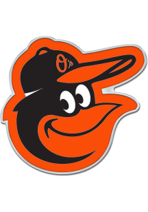 Baltimore Orioles Colored Chrome Free Form Car Emblem - Orange