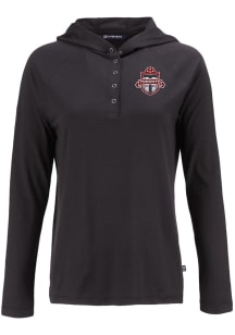 Cutter and Buck Toronto FC Womens Black Coastline Eco Hooded Sweatshirt